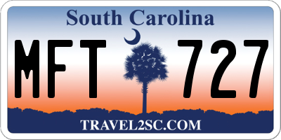 SC license plate MFT727