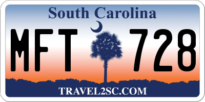 SC license plate MFT728