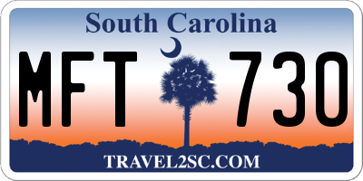 SC license plate MFT730