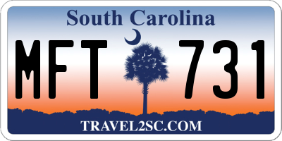 SC license plate MFT731