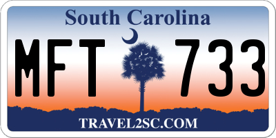 SC license plate MFT733