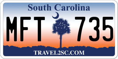 SC license plate MFT735