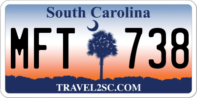 SC license plate MFT738