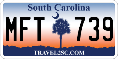 SC license plate MFT739