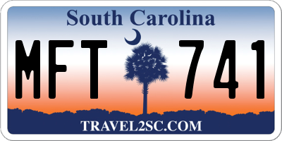 SC license plate MFT741