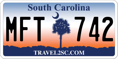 SC license plate MFT742