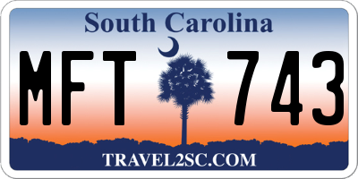 SC license plate MFT743