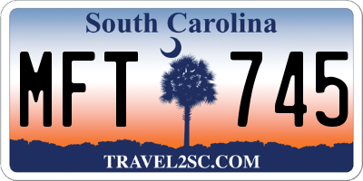 SC license plate MFT745