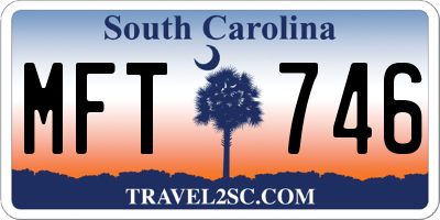 SC license plate MFT746