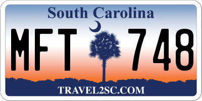 SC license plate MFT748