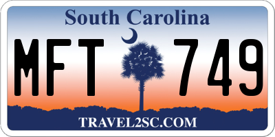 SC license plate MFT749