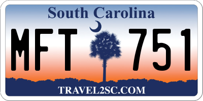 SC license plate MFT751