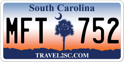 SC license plate MFT752