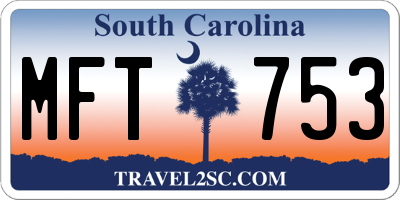 SC license plate MFT753