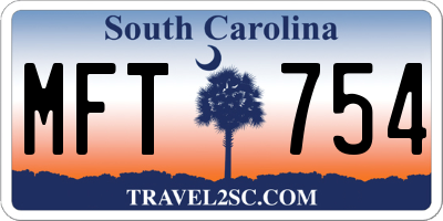 SC license plate MFT754