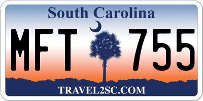 SC license plate MFT755