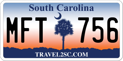SC license plate MFT756