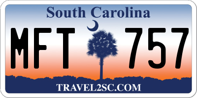 SC license plate MFT757