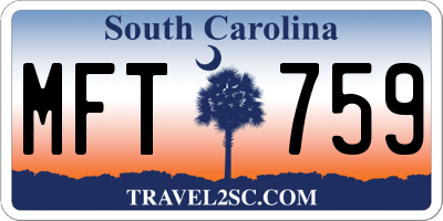SC license plate MFT759