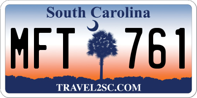 SC license plate MFT761
