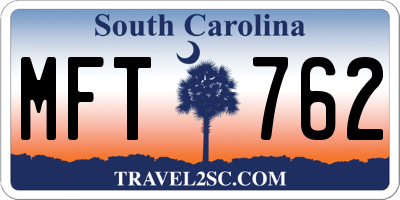 SC license plate MFT762