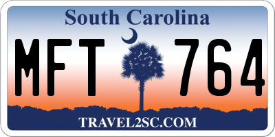 SC license plate MFT764
