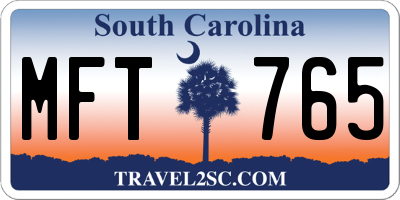 SC license plate MFT765
