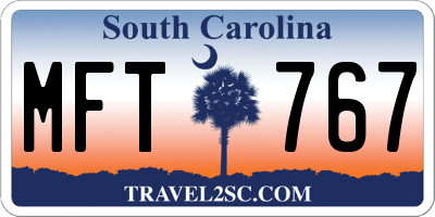 SC license plate MFT767
