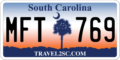 SC license plate MFT769
