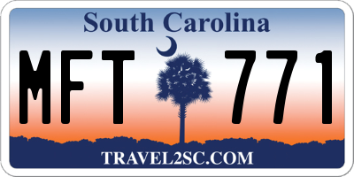SC license plate MFT771
