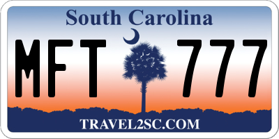 SC license plate MFT777