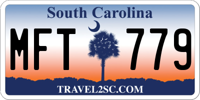 SC license plate MFT779
