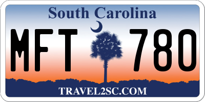 SC license plate MFT780