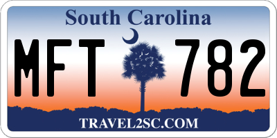 SC license plate MFT782
