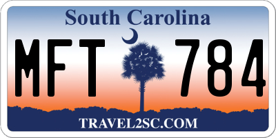 SC license plate MFT784