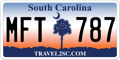 SC license plate MFT787