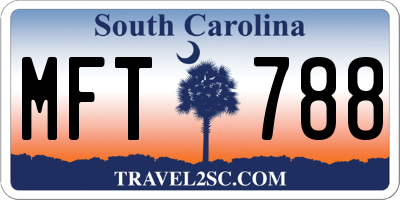 SC license plate MFT788