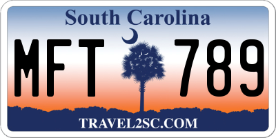 SC license plate MFT789