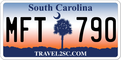 SC license plate MFT790