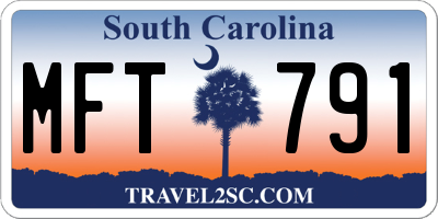 SC license plate MFT791
