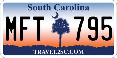 SC license plate MFT795