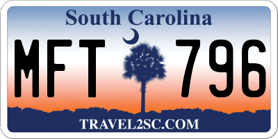 SC license plate MFT796
