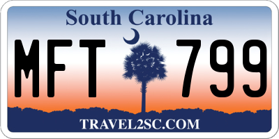 SC license plate MFT799