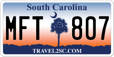 SC license plate MFT807