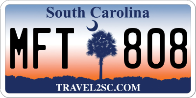 SC license plate MFT808