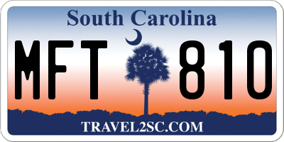 SC license plate MFT810
