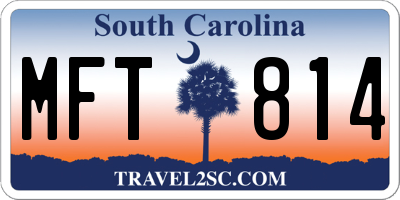 SC license plate MFT814
