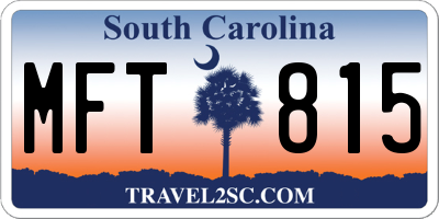 SC license plate MFT815