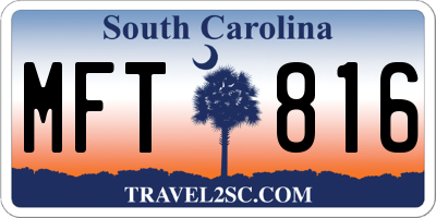 SC license plate MFT816