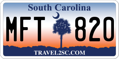 SC license plate MFT820